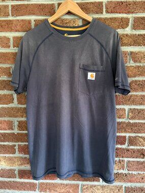 carhartt tshirt * well loved * mens size medium * dark blue / navy  * worked in